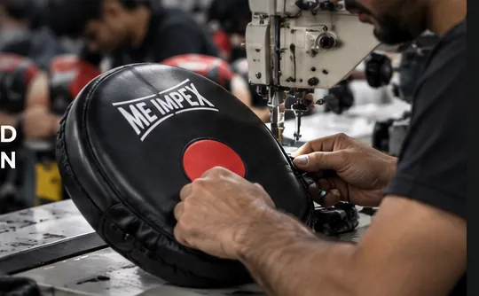 OEM focus mitts manufacturing process at Me Impex Pakistan